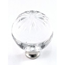 Cal Crystal M1115 Crystal Cabinet Knob w/ Solid Brass Base, Round, 1-3/8"