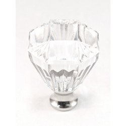 Cal Crystal M991 Crystal Cabinet Knob w/ Solid Brass Base, Octagon, 1-1/4"