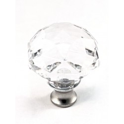 Cal Crystal M992 Crystal Cabinet Knob w/ Solid Brass Base, Round, 1-3/8"