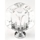 Cal Crystal ARTX CLC Art X Clear Cube Glass Knob w/ Solid Brass Base, 1-1/4" x 1-1/4"
