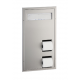 Bobrick B-3471 ClassicSeries Partition-Mounted Toilet Tissue & Seat Cover Dispenser, Finish-Satin