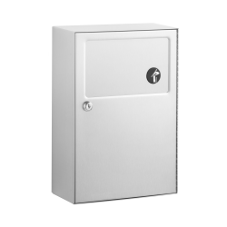 Bobrick B-254 ClassicSeries Surface-Mounted Sanitary Napkin Disposal,1.2-Gallons,Finish-Satin