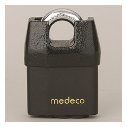 Medeco 5452 High Security Shrouded Padlock with 5/16" Shackle Diameter, Key-In-Knob Cylinder