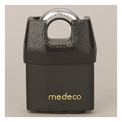 54*72 Medeco No. 54 High Security Shrouded Padlock with 7/16" Shackle Diameter, Key-In-Knob Cylinder