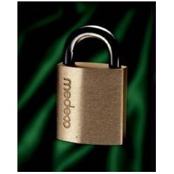 Medeco 52 Series Brass Body Padlock, Satin Chrome