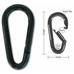 A512 A513 A514 Tough Links Interlocking Carabiner Snaps, Black