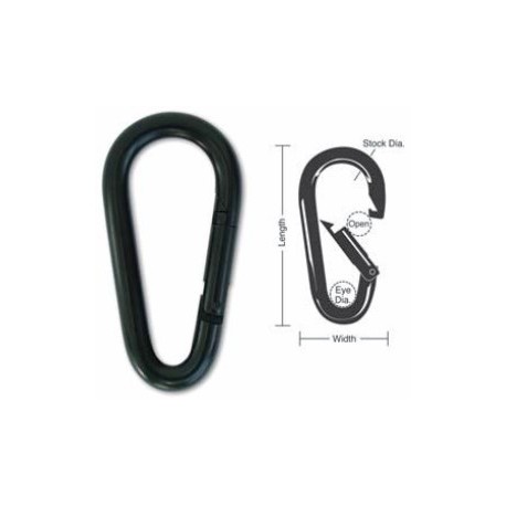 A512 A513 A514 Tough Links Interlocking Carabiner Snaps, Black