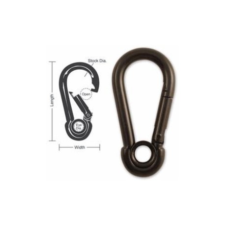 A521 A522 A522C A523 A524 Tough Links Eyelet Carabiner Snaps, Black