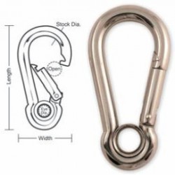 A542 A543 A544 A545 Tough Links Stainless Interlocking Carabiner Snaps, with Eyelet