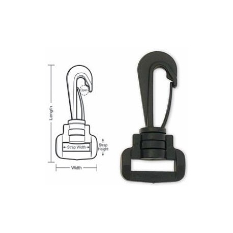 A679 A680 A681 A682 Tough Links Plastic Utility Hooks, Black, Swivel Strap Eye