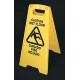 Mutual Industries "Caution Wet Floor" Yellow Industrial Floor Sign in English & Spanish