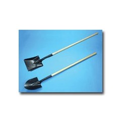 Mutual Industries Long Handle Square Point Digging Shovel with Roll Back Step