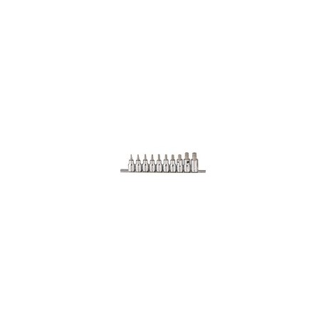 Genius Tools BS-410TA BS-410T 10PC 1/2" Dr. Tamperproof Star Bit Socket Set