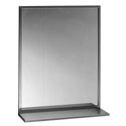 Bobrick B-166 18½ x 30½ Channel-Frame Mirror / Shelf Combination