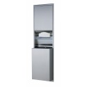 Bobrick B-3944 ClassicsSeries Recessed Convertible Paper Towel Dispenser & Waste Receptacle, 12-Gallon,Finish-Satin