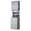 Bobrick B-3961 ClassicsSeries Recessed Convertible Pull Towel Dispenser & Waste Receptacle,12-Gallon Waste,Finish-Satin