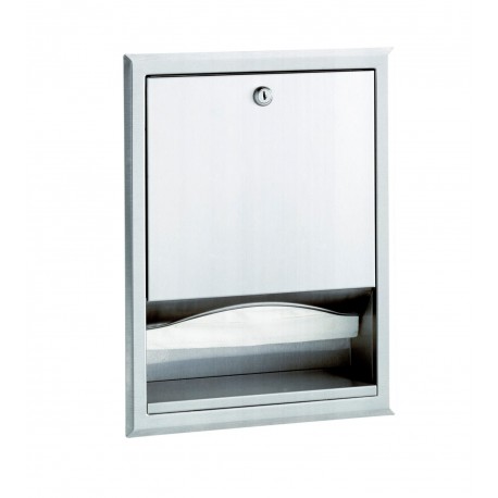 Bobrick B-359 ClasssicSeries Recessed Paper Towel Dispenser, 475 Multifold Towels, Finish-Satin