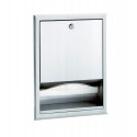 Bobrick B-359 ClasssicSeries Recessed Paper Towel Dispenser, 475 Multifold Towels, Finish-Satin