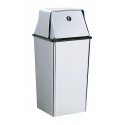 Bobrick B-2250 Floor-Standing Waste Receptacle, Spring-Loaded Top,13-Gallon,Finish-Satin