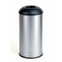 Bobrick B-2300 Floor-Standing Waste Receptacle, 18-Gallon, Black Domed Top,Finish-Satin
