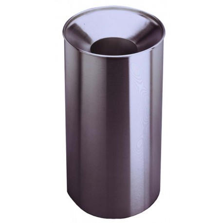 Bobrick B-2400 Floor-Standing Waste Receptacle, Funnel Top,33-Gallon,Finish-Satin