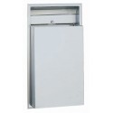 Bobrick B-3644 ClassicSeries Recessed Waste Receptacle, 12-Gallon, Finish-Satin
