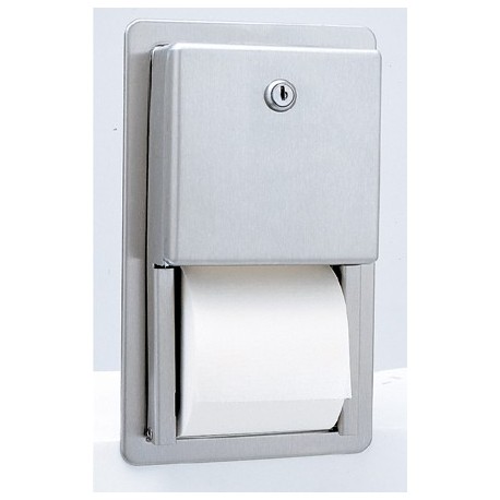 Bobrick B-3888 ClassicSeries Recessed Toilet Tissue Dispenser,Two Rolls,Finish-Satin