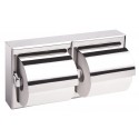 Bobrick B-6999 Surface-Mounted Toilet Tissue Dispenser w/ Hoods, Two Rolls