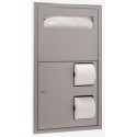 Bobrick B-3474 ClassicSeries Recessed Toilet Tissue & Seat Cover Dispenser, Finish-Satin
