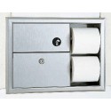 Bobrick B-3094 ClassicSeries Recessed Sanitary Napkin Disposal & Toilet Tissue Dispenser,0.75-Gallon,Finish-Satin