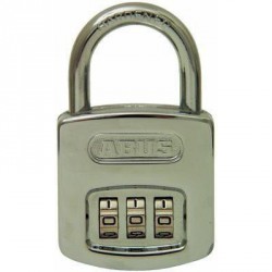 Abus 160 Resettable Combination Padlock, Chrome-plated