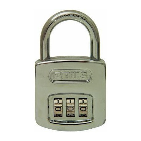 Abus 160 Resettable Combination Padlock, Chrome-plated