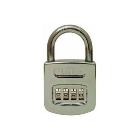 Abus 160/50 Steel 4-Dial Resettable Padlock, Chrome-plated