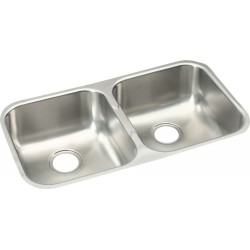 Elkay EGUH3118 Gourmet (Elumina) Stainless Steel Double Bowl Undermount Sink