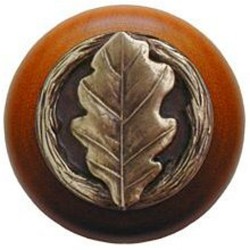 Notting Hill NHW-744 Oak Leaf Wood Knob 1-1/2 diameter