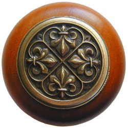 Notting Hill NHW-760 Fleur-de-Lis Wood Knob 1-1/2 diameter