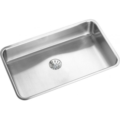 Elkay ELUH2816PD Gourmet (Lustertone) Stainless Steel Single Bowl Undermount Sink Kit