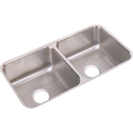 Elkay ELUH3116 Gourmet (Lustertone) Stainless Steel Double Bowl Undermount Sink