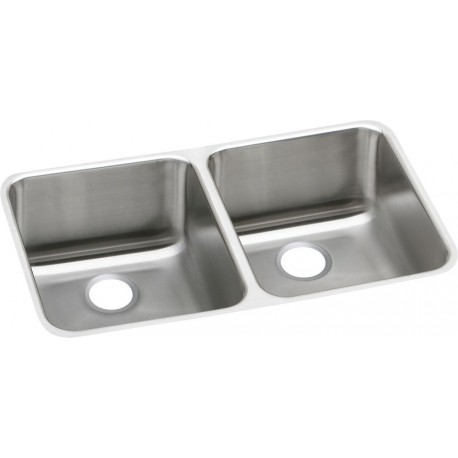 Elkay ELUH311810 Gourmet (Lustertone) Stainless Steel Double Bowl Undermount Sink