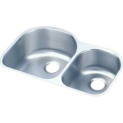 Elkay ELUH311910RDBG Harmony (Lustertone) Stainless Steel Double Bowl Undermount Sink Kit