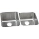 Elkay ELUH3120R Gourmet (Lustertone) Stainless Steel Double Bowl Undermount Sink