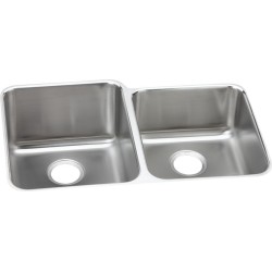 Elkay ELUH3120R Gourmet (Lustertone) Stainless Steel Double Bowl Undermount Sink