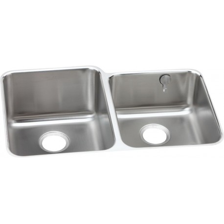 Elkay ELUH3120REK Gourmet (Lustertone) Stainless Steel Double Bowl Undermount Sink Kit