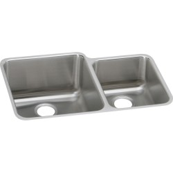 Elkay ELUH3121R Gourmet (Lustertone) Stainless Steel Double Bowl Undermount Sink