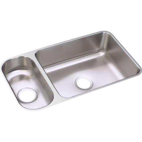 Elkay ELUH3219 Gourmet (Lustertone) Stainless Steel Double Bowl Undermount Sink