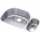 Elkay ELUH322110RDBG Harmony (Lustertone) Stainless Steel Double Bowl Undermount Sink Kit
