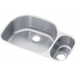 Elkay ELUH322110RDBG Harmony (Lustertone) Stainless Steel Double Bowl Undermount Sink Kit