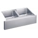 Elkay ELUHF3320DBG Gourmet (Lustertone) Stainless Steel Double Bowl Apron Front Undermount Sink Kit