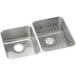 Elkay ELUHWS3120L Gourmet (Lustertone) Stainless Steel Double Bowl Undermount Sink