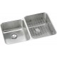 Elkay ELUHWS3120LPD Gourmet (Lustertone) Stainless Steel Double Bowl Undermount Sink Kit